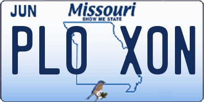 MO license plate PL0X0N