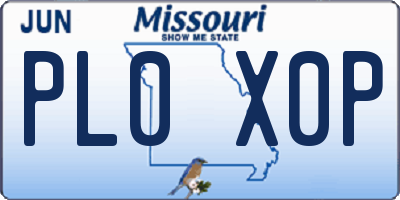 MO license plate PL0X0P