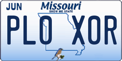 MO license plate PL0X0R