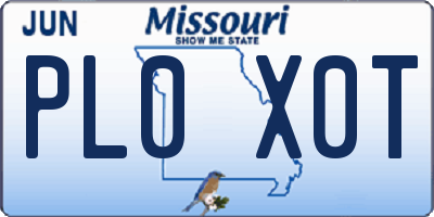 MO license plate PL0X0T