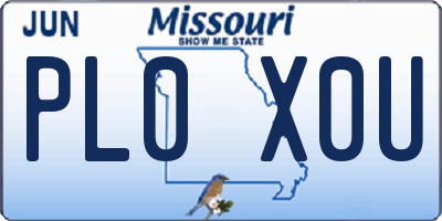 MO license plate PL0X0U