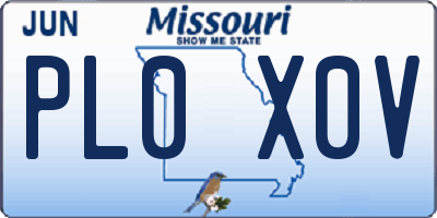 MO license plate PL0X0V