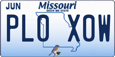 MO license plate PL0X0W