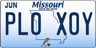 MO license plate PL0X0Y