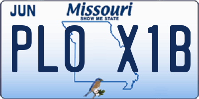 MO license plate PL0X1B