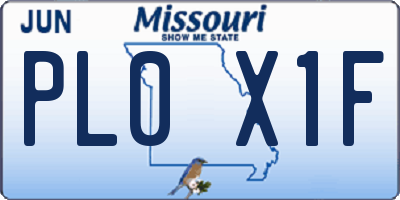 MO license plate PL0X1F