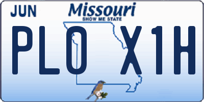 MO license plate PL0X1H