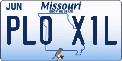 MO license plate PL0X1L