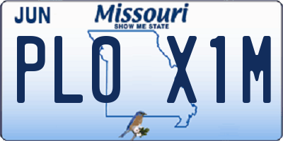 MO license plate PL0X1M