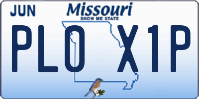 MO license plate PL0X1P