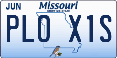 MO license plate PL0X1S