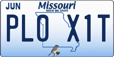 MO license plate PL0X1T