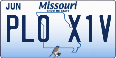 MO license plate PL0X1V