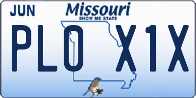MO license plate PL0X1X