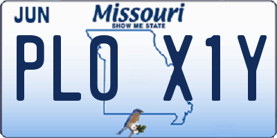 MO license plate PL0X1Y