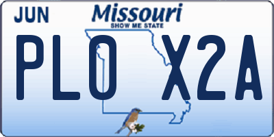 MO license plate PL0X2A