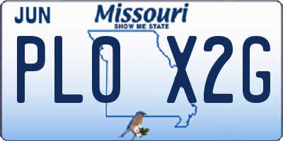 MO license plate PL0X2G