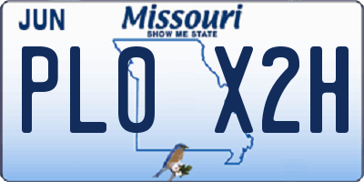 MO license plate PL0X2H