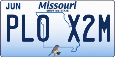 MO license plate PL0X2M