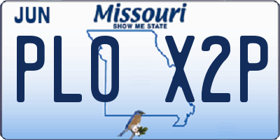 MO license plate PL0X2P