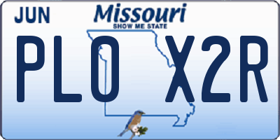 MO license plate PL0X2R