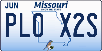 MO license plate PL0X2S