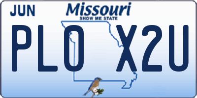 MO license plate PL0X2U