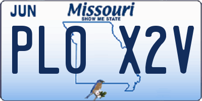 MO license plate PL0X2V