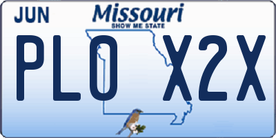 MO license plate PL0X2X