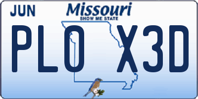 MO license plate PL0X3D