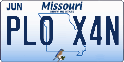 MO license plate PL0X4N