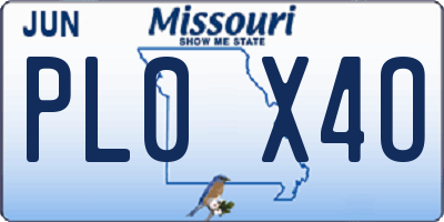 MO license plate PL0X4O