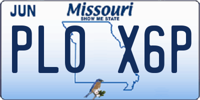 MO license plate PL0X6P