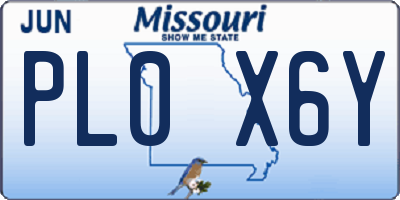 MO license plate PL0X6Y