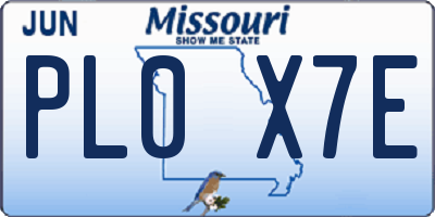 MO license plate PL0X7E