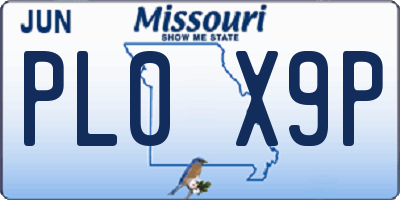 MO license plate PL0X9P