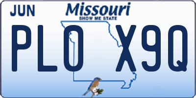 MO license plate PL0X9Q