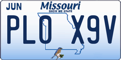 MO license plate PL0X9V