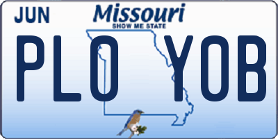 MO license plate PL0Y0B