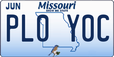 MO license plate PL0Y0C