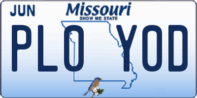 MO license plate PL0Y0D
