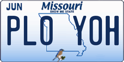 MO license plate PL0Y0H