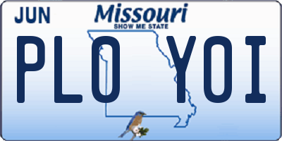 MO license plate PL0Y0I