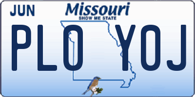 MO license plate PL0Y0J