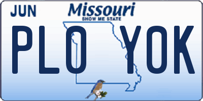 MO license plate PL0Y0K
