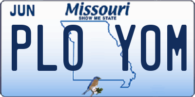 MO license plate PL0Y0M