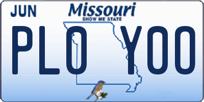 MO license plate PL0Y0O