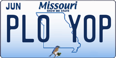 MO license plate PL0Y0P