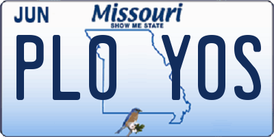 MO license plate PL0Y0S