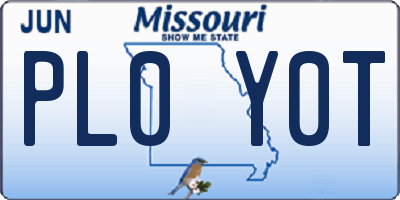 MO license plate PL0Y0T
